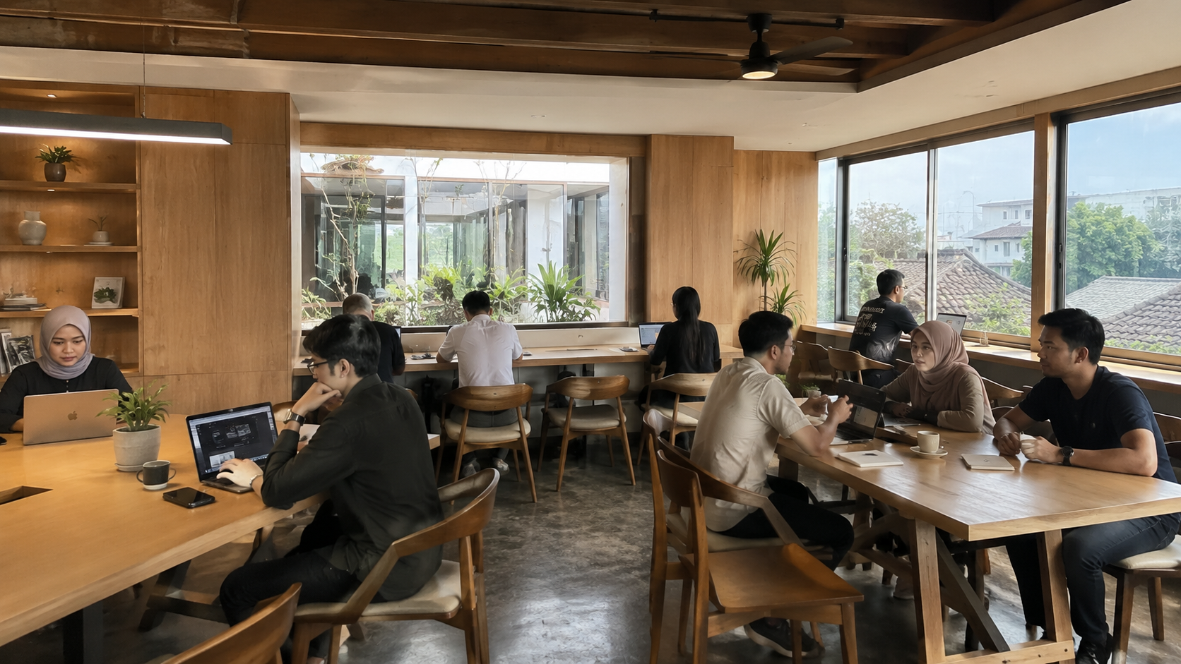 Interior coworking space Semarang Solo yang nyaman untuk kerja dan meeting